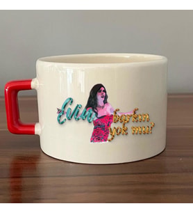 Evin Barkın Yok Mu? Baskılı Kırmızı Kulplu C Fincan