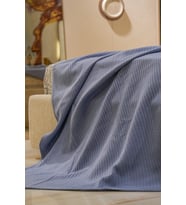 Sofline %100 Pamuk Çift Kişilik Yazlık Örgü Pike, Yatak Örtüsü, Terletmez Kumaş 240x200cm Pudra