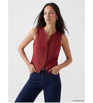 LCW EVERYDAY Bordo Keten Karışımlı Kadın Klasik Yelek
