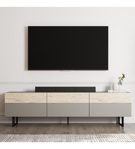 TV Sehpası İmza Gri Traverten 180 cm
