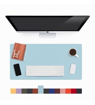 Lindos Deri Masa Pedi, Büyük Mouse Pad, Gaming Oyuncu Mause Pad, Ofis ve Ev İçin Masa Altlığı (Buz Mavisi)