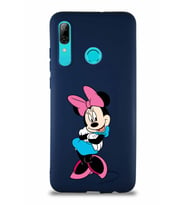 Huawei P Smart 2019 Soft Premier Kapak Minnie Mouse-D Tasarımlı Silikon Kılıf - Lacivert (Şeffaf)