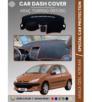 PEUGEOT 206 MAKYAJLI KASA (2003-2009) Torpido Örtüsü Ön Göğüs Torpido Koruma Birebir Uyum Kaymaz