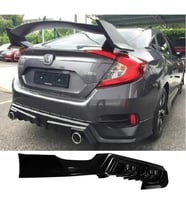 Honda Civic Fc5 Mugen Arka Ek Plastik Siyah Difüzör 2016 2017 2018 2019 Arka-difizör-bodykit-ek