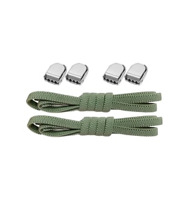 Akıllı Kilitli Ayarlanabilir Haki Yeşil 6 MM Lastik Pratik Bağcık 1 Çift