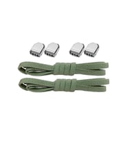 Akıllı Kilitli Ayarlanabilir Haki Yeşil 6 MM Lastik Pratik Bağcık 1 Çift