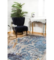 Dijital Kaymaz Yıkanabilir Mavi Modern Salon Halısı Mutfak Halısı Koridor Halısı Yolluk HLN787