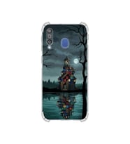 PrintiFy Samsung Galaxy M30 ile Uyumlu Simya Serisi Gölge Ve Cam Tasarımlı Uv Baskılı Köşe Korumalı Antişok Kılıf