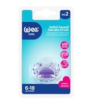 Wee Baby Şeffaf Desenli Damaklı Emzik 6-18 Ay No 2 -837