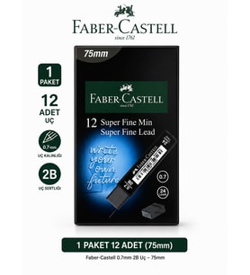 12 Adet Uç 0,7 Min 2b 75 MM 1 Paket Faber-Castell