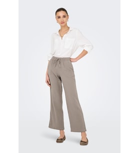JDY Kadın Geniş Paça Pantolon JDYTHEIS LIFE Wide Pant Günlük Rahat Pantolon (Açık Kahve)