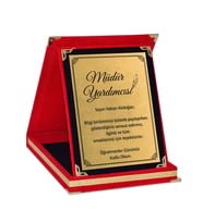 Kişiye Özel Müdür Yardımcısı Tasarımlı Kadife Plaket