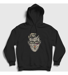 Presmono Unisex Beyaz Rain In July Müzik Neck Deep Kapüşonlu Sweatshirt 481949tt (Siyah)