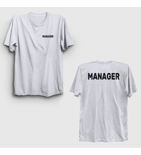 Presmono Unisex Sarı Yönetici Müdür Manager Sırt Baskılı T-Shirt 545981tt (Beyaz)