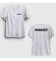 Presmono Unisex Sarı Yönetici Müdür Manager Sırt Baskılı T-Shirt 545981tt (Beyaz)