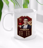 BK Gift Kişiye Özel Futbolcu Kartı Tasarımlı Beyaz Kupa Bardak-3