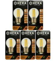 (5 Adet) Heka 6W (51W) 6500K (Beyaz Işık) E27 Duylu Şeffaf Led Ampul