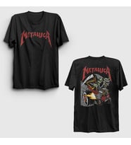 Presmono Unisex Siyah Metallica Cincinnati Print Brandon Heart Sırt Baskılı T-Shirt 517318tt