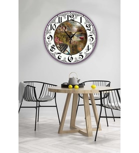 Bilge Retro Tasarımlı Duvar Saati 35 X 35 Cm (Baskılı)