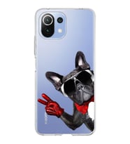 PrintiFy Xiaomi Mi 11 Lite ile Uyumlu 1mm Slim Fit Köpek 2 050e Baskılı Şeffaf  Kılıf