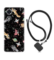Huawei Nova Y70 Y90 Nova 9 SE  Kılıf Boyun Askılı Silikon Planet Animals 1771