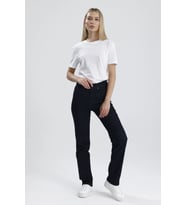 Özel Üretim Yüksek Bel Nataly36 Süper Koyu Indigo Denim Düz Kesim Sade Şık Kadın Jean Pantolon