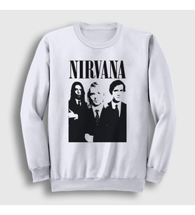 Presmono Unisex Beyaz Band Nirvana Sweatshirt 98971tt