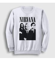 Presmono Unisex Beyaz Band Nirvana Sweatshirt 98971tt