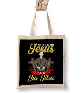 Nothing But Jesus And Jiu Jitsu BJJ Jiu-Jitsu Bez Çanta Uzun Saplı
