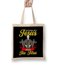 Nothing But Jesus And Jiu Jitsu BJJ Jiu-Jitsu Bez Çanta Uzun Saplı
