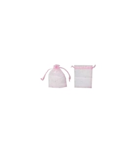 Kına Çerez Kesesi Organze Taşlı 9X12 Cm (50 Adet)  Pembe