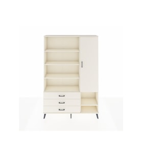 Arges Gardrop 9 Raflı 3 Çekmeceli Tek Kapaklı  132x30x195 Aytaşı-Aytaşı
