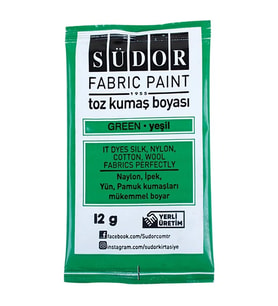 SÜDOR KB07 TOZ KUMAŞ BOYASI YEŞİL 12 GR.