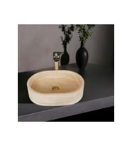 Hale Traverten Oval Dizayn Lavabo-295