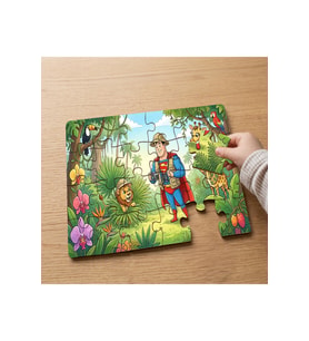 Ormanda Süperkahraman Tasarımlı 24 Parça Ahşap Çocuk Puzzle