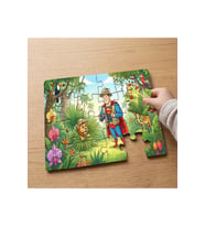 Ormanda Süperkahraman Tasarımlı 24 Parça Ahşap Çocuk Puzzle