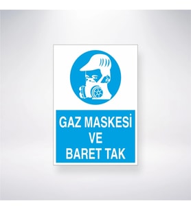 Gaz Maskesi ve Baret Tak 21x28 Arkası Yapışkanlı Levha