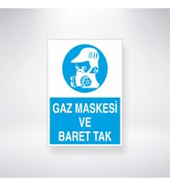 Gaz Maskesi ve Baret Tak 21x28 Arkası Yapışkanlı Levha