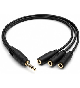 PrimeX PX-3AUX 3’lü Stereo Çoklayıcı, 3.5 mm AUX Jak Splitter Kablo, 1 Erkek Giriş 3 Dişi Çıkış, Kulaklık Hoparlör Telefon PC Araç Ses Paylaşım Adaptörü