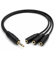 PrimeX PX-3AUX 3’lü Stereo Çoklayıcı, 3.5 mm AUX Jak Splitter Kablo, 1 Erkek Giriş 3 Dişi Çıkış, Kulaklık Hoparlör Telefon PC Araç Ses Paylaşım Adaptörü