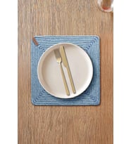 Koza Home Cesta El Yapımı Örgü Turkuaz Kare Supla 32x32 4002