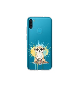 Samsung Galaxy M11 ile Uyumlu Splash Mirket Tasarımlı Şeffaf Silikon Kılıf