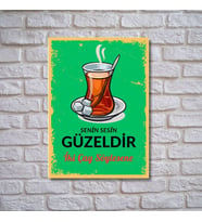 Çay Ahşap Retro Poster 20 X 28 CM