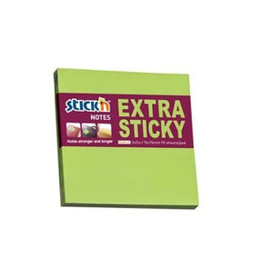 Hopax Stickn 76 x 76 Extra Yapışkanlı Neon Yeşil 90 Yaprak Yapışkanlı Not Kağıdı