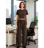 Kadın Çizgili Wide Leg Pantolon Fonksiyonel Dayanıklı Kaliteli Konforlu Estetik Premium Şık