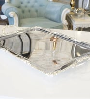 Gümüş Kaplama Çay Tepsisi Gül Bordürlü Model