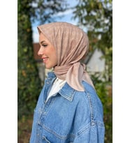 Elegance Monogram Eşarp - 1090500-983 - Sütlü Kahve