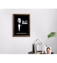 BK Gift Kişiye Özel Godfather Baba Tasarımlı Doğal Masif Ahşap Çerçeveli Tablo 45x65cm-3