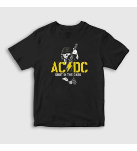 Presmono Unisex Çocuk Siyah Dark Angus Young Ac Dc T-Shirt 377971tt