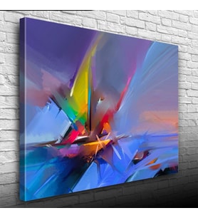Soyut Yelkenli Canlı Renkler Yağlıboya Kanvas Tablo 50 x 70